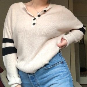Cream henley sweater